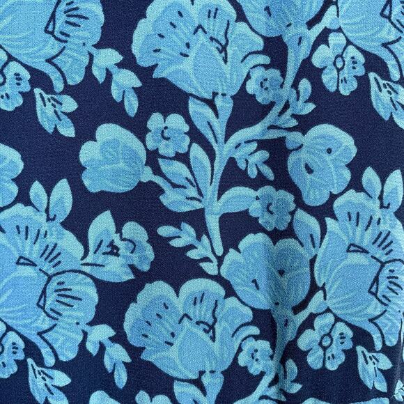 Cabi Java Blue Floral Tie Waist Cap Sleeve Button front Lightweight Dress 5265 S - Picture 13 of 16